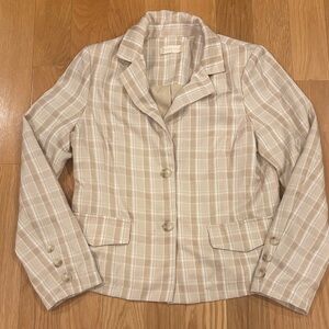 Altar'd State Beige Plaid Suit Jacket